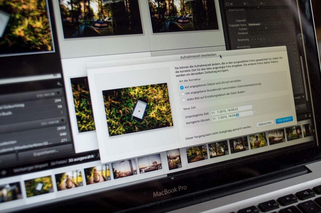 Zeit in Lighroom richtig einstellen